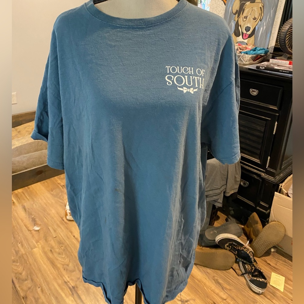 Touch of the south blue short sleeve shirt